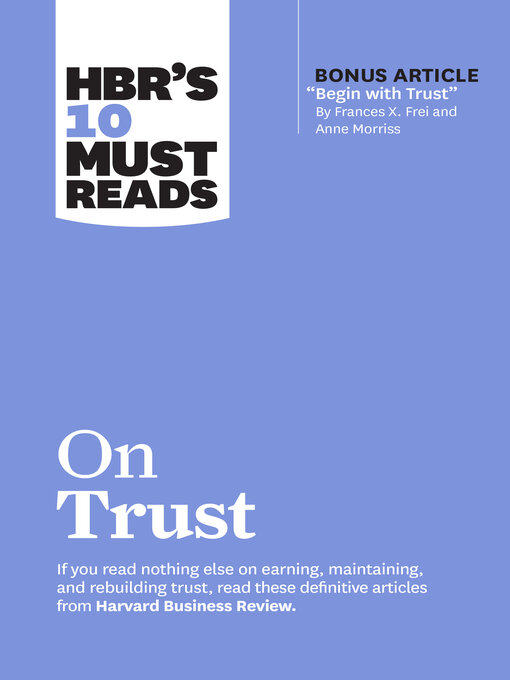 Title details for HBR's 10 Must Reads on Trust by Harvard Business Review - Available